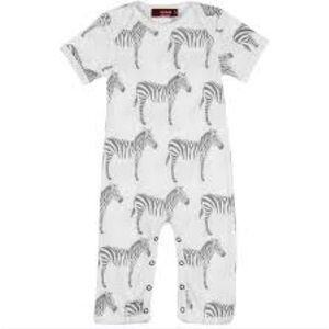 Milkbarn organic cotton “zebra” one piece romper size 6-12 months